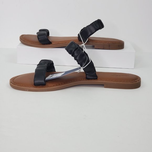 Universal Thread Black Brown Willow Slip-On Slide-On Flat Sandals NWT Size 9 1/2 - Picture 3 of 14